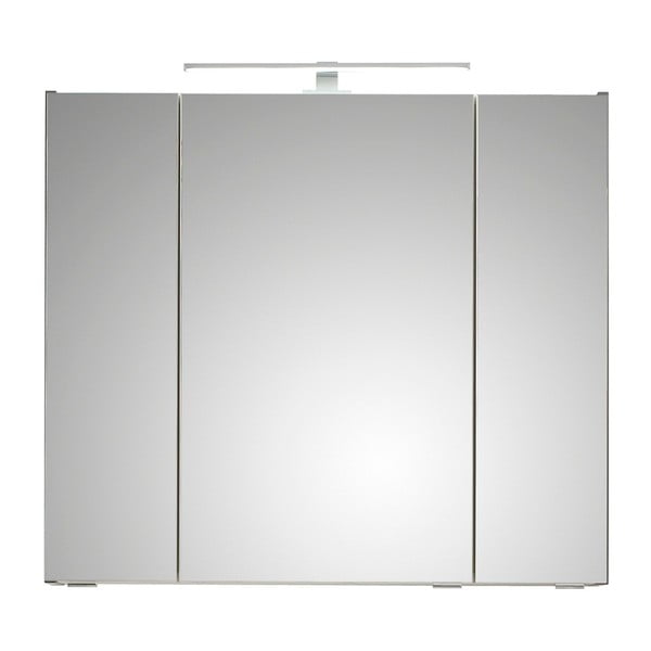 Sivá závesná kúpeľňová skrinka so zrkadlom 80x70 cm Set 357 - Pelipal