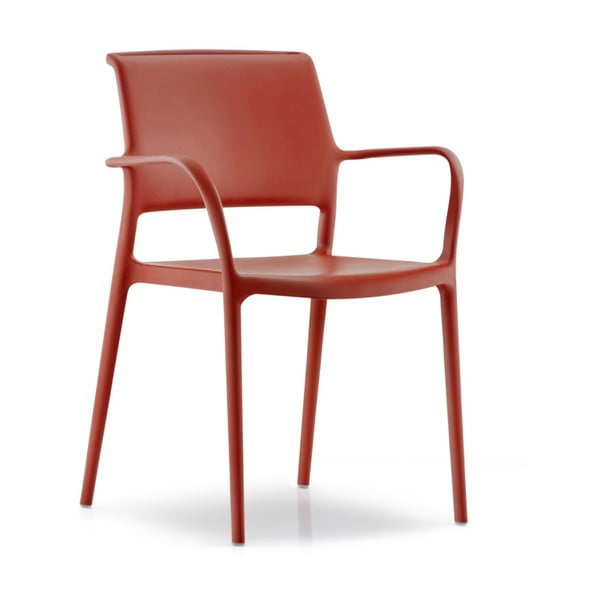 Červená stolička s opierkou Pedrali Ara