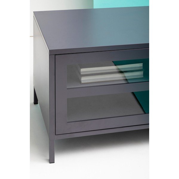Sivý oceľový TV stolík 150x50x45 cm Acier – Premier Housewares-image-3