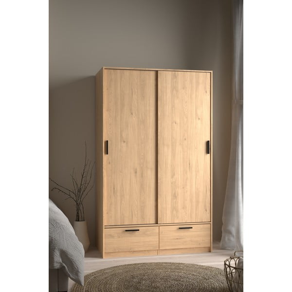 Šatníková skriňa v dekore duba s posuvnými dverami v prírodnej farbe 121x200 cm Line – Tvilum-image-2