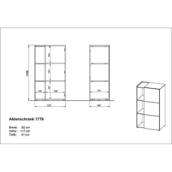 Tmavosivá knižnica v dekore duba 62x112 cm Olvera - Germania-image-4