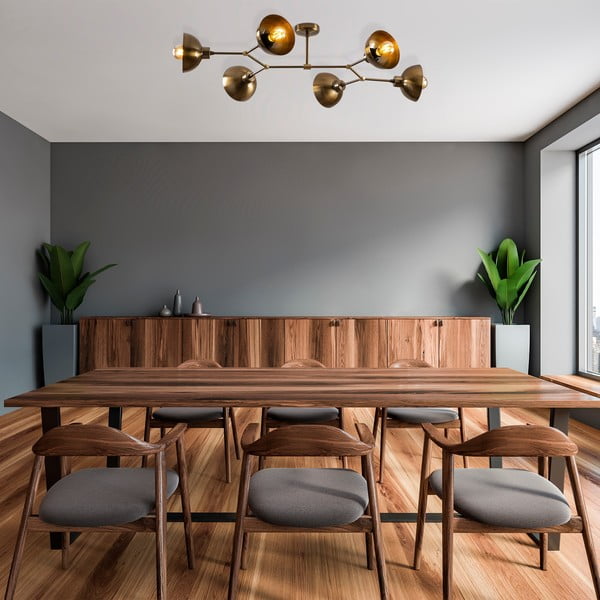 Stropné svietidlo v zlatej farbe s kovovým tienidlom 52x102 cm Dram – Opviq lights-image-1