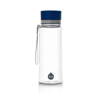 Plastová fľaša s modrým vekom Equa Plain, 600 ml