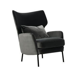 Tmavosivé kreslo ušiak Alex - Sits