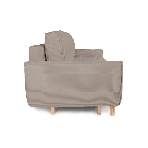 Taupe menčestrová rozkladacia/s úložným priestorom pohovka 218 cm Tori – Bonami Selection-image-2
