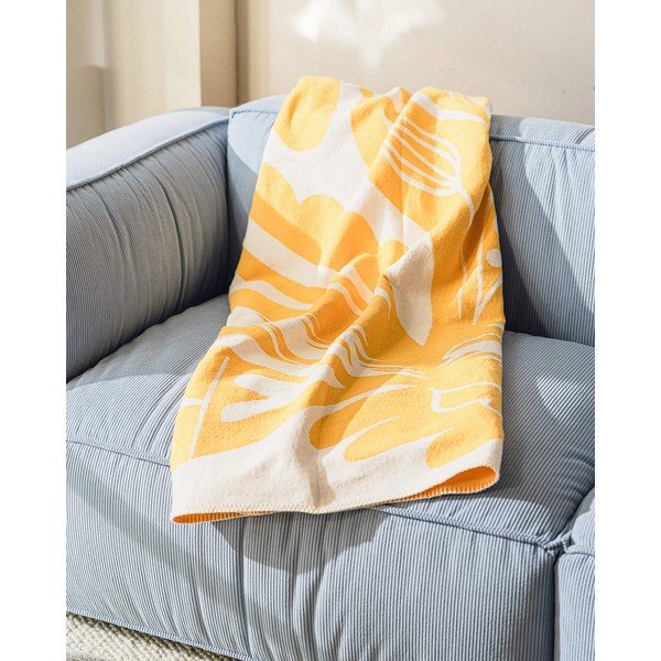 Žltá deka 165x200 cm Lino – noo.ma-image-2