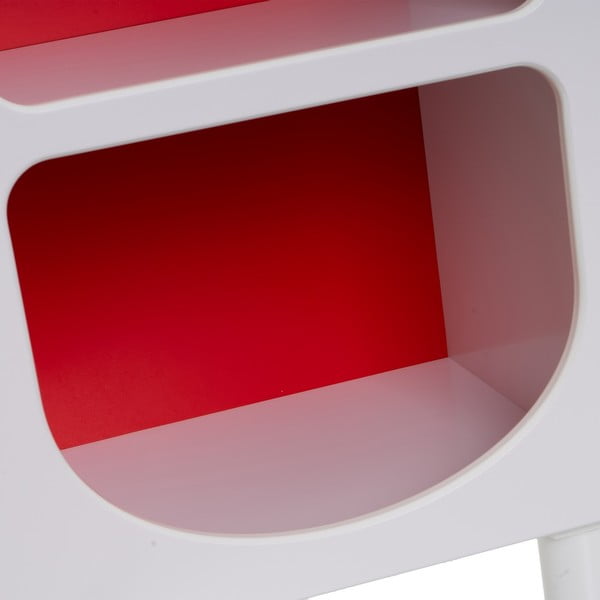 Červeno-biela knižnica 76x70 cm – Casa Selección-image-2