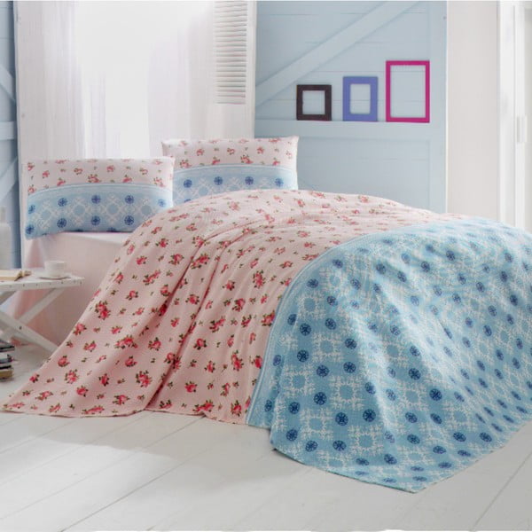 Ľahká prikrývka na posteľ Cemre Blue, 200 x 235 cm
