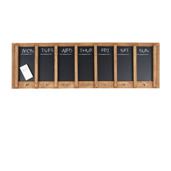 Nástenná tabuľa s týždenným plánovačom PT LIVING Wood, 80 × 25 cm