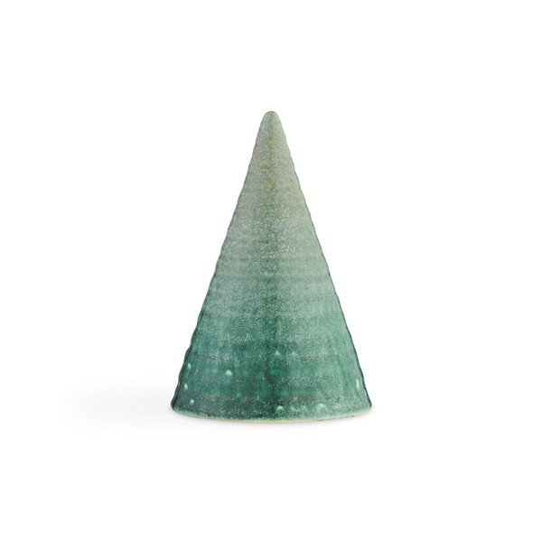 Tyrkysová kameninová dekoratívna soška Kähler Design Glazed Cone Aqua, výška 15 cm