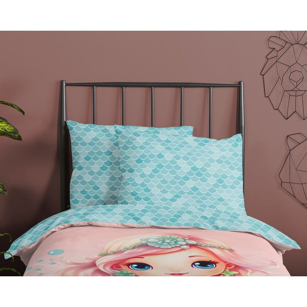 Modré/ružové bavlnené detské obliečky na jednolôžko 140x200 cm Alisse – Good Morning-image-2