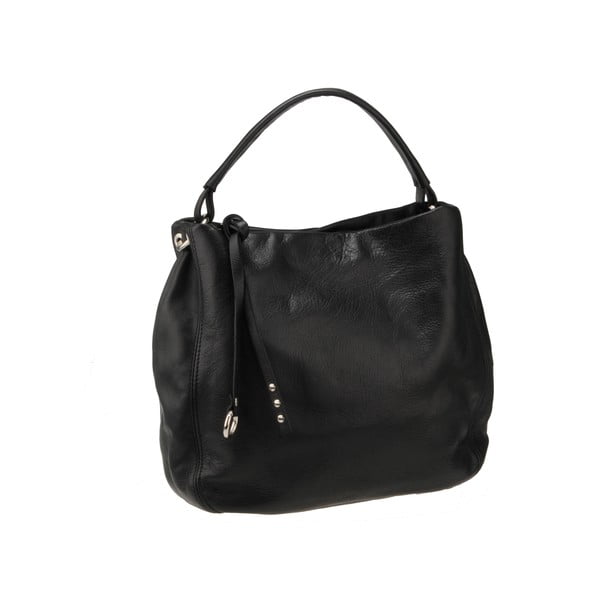 Čierna kožená kabelka Florence Bags Agena