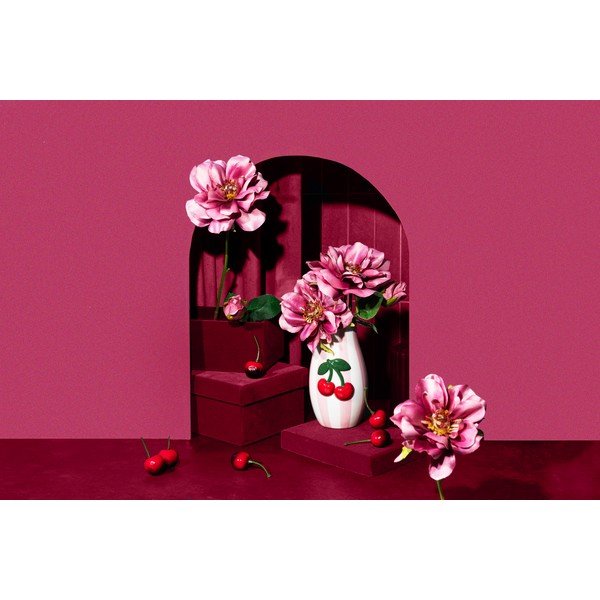 Ručne maľovaná váza z dolomitu Cherry – Sass & Belle-image-1