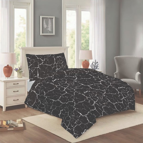 Čierne bavlnené obliečky na jednolôžko 140x200 cm Artus – Cotton House