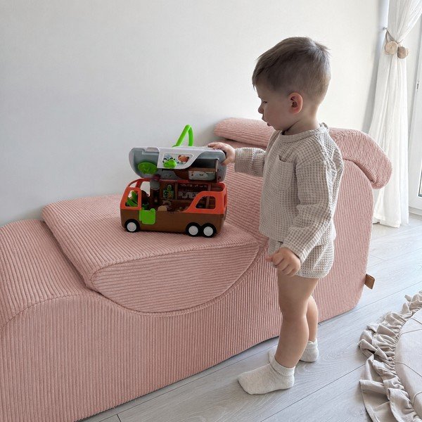 Menčestrové detské kresielko v lososovej farbe Wave – Meowbaby-image-1