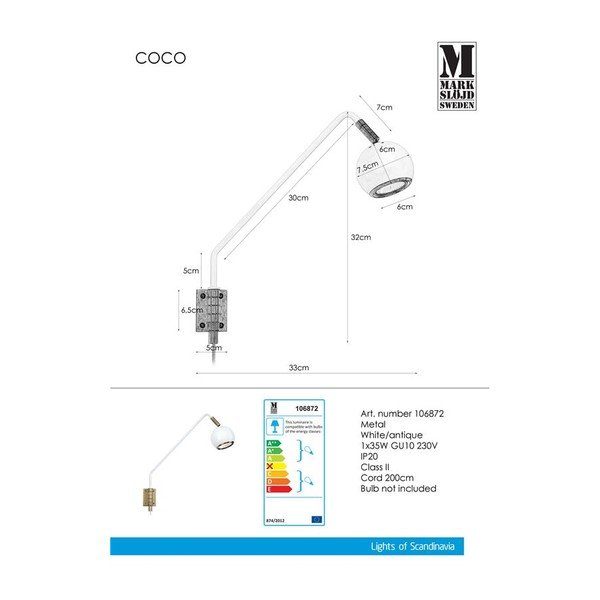 Biele nástenné svietidlo Markslöjd Coco-image-2