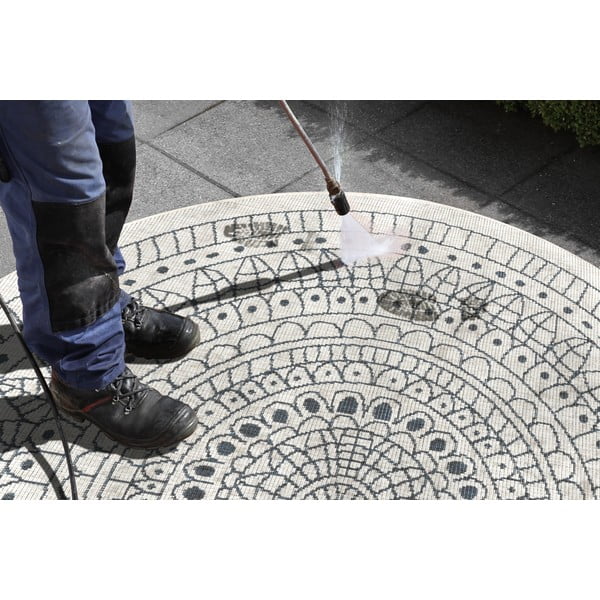 Sivo-krémový vonkajší koberec NORTHRUGS Porto, ø 200 cm-image-4