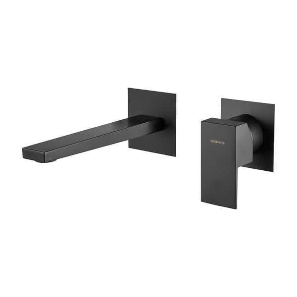 Matne čierna podomietková umývadlová batéria (1 výstup) Latus – Sapho