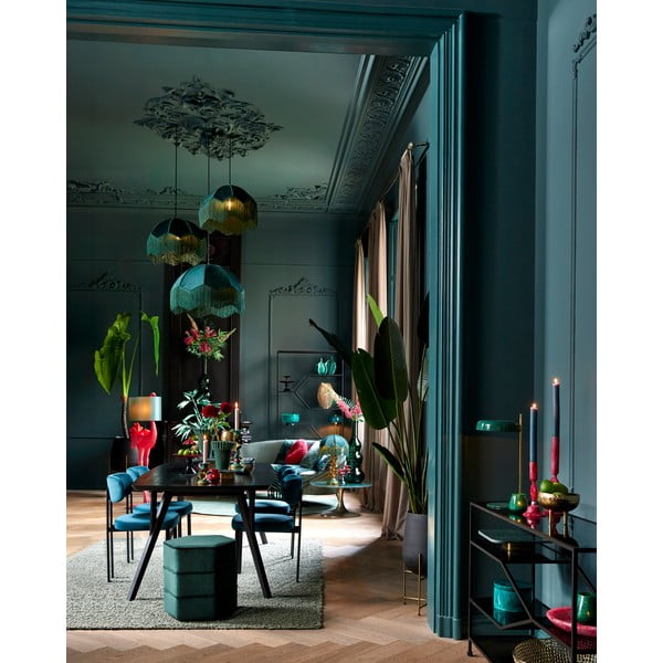 Závesné svietidlo v petrolejovej farbe s textilným tienidlom ø 50 cm Malacia – Light & Living-image-1