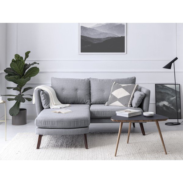 Svetlosivá trojmiestna pohovka Mazzini Sofas Elena, s leňoškou na ľavom rohu-image-1