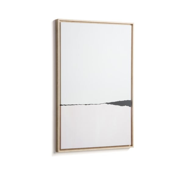 Biely obraz v ráme Kave Home Abstract, 60 x 90 cm