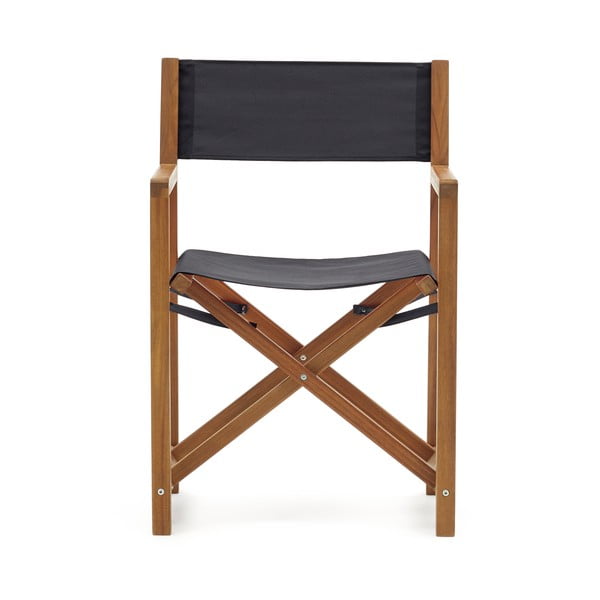 Čierna/drevená záhradná stolička Thianna - Kave Home-image-1