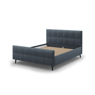 Modrosivá čalúnená dvojlôžková posteľ s roštom 140x200 cm Gigi - Micadoni Home