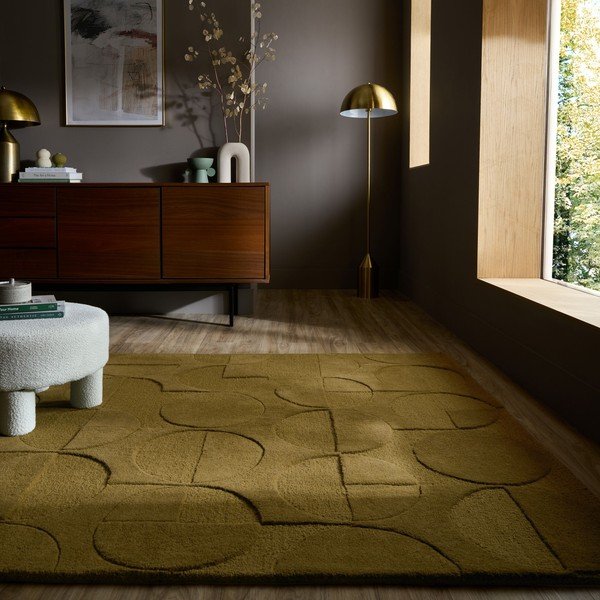 Tmavozelený ručne tkaný vlnený koberec 200x290 cm Gigi – Flair Rugs-image-1