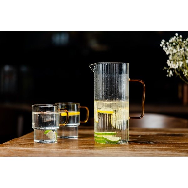 Žlté sklenené hrnčeky v súprave 2 ks na cappuccino 350 ml Livio – Vialli Design-image-2