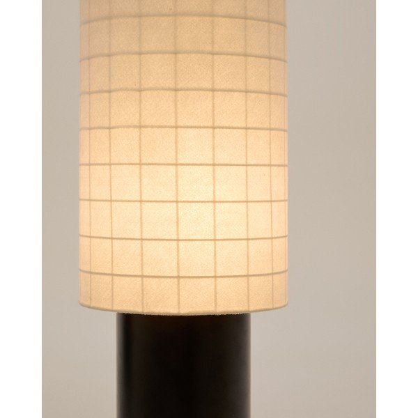 Biela/čierna stojacia lampa s textilným tienidlom (výška  142 cm) Dulan – Kave Home-image-3