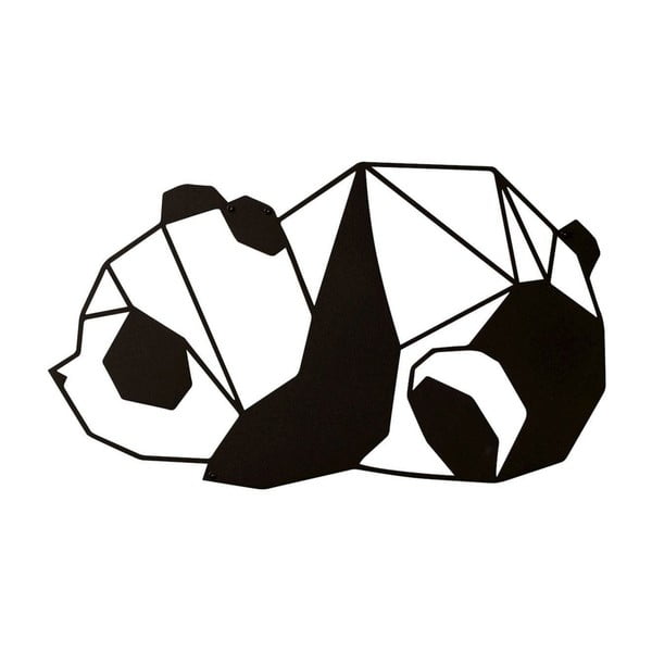 Kovová nástenná dekorácia v tvare pandy, 52 x 30 cm