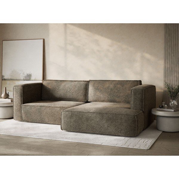 Hnedá ženilková rozkladacia/s úložným priestorom rohová pohovka (pravý roh/s leňoškou) Velto – Maison de Rêve-image-4