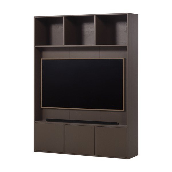 Tmavohnedá TV zostava z borovicového dreva 160x215x40 cm Meggy – WOOOD