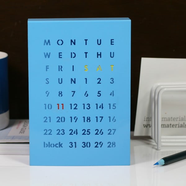 Magnetický kalendár na stôl Perpetual Calendar, modrý