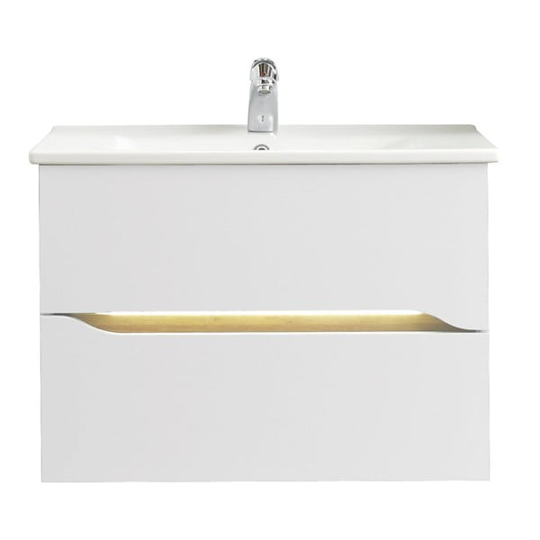 Biela nízka závesná skrinka bez umývadla 72x51 cm Set 857 – Pelipal