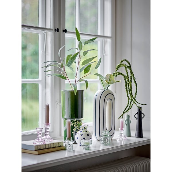 Biela keramická ručne maľovaná váza (výška 11 cm) Fian – Bloomingville-image-2