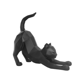 Matne čierna soška PT LIVING Origami Stretching Cat, výška 30,5 cm