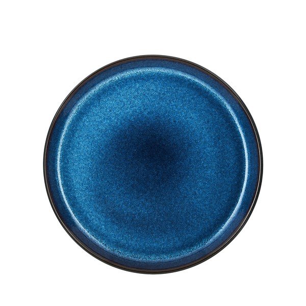 Čierny/modrý dezertný tanier z kameniny ø 21 cm Gastro Dark Blue/Black – Bitz
