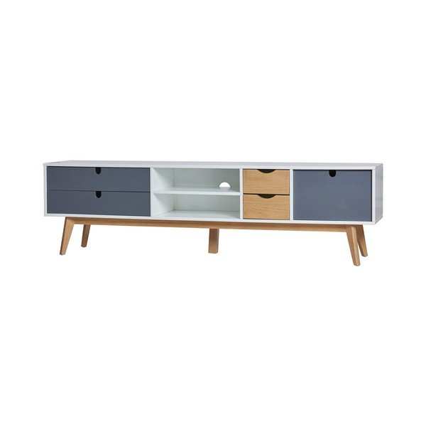 Televízny stolík so sivými detailmi Marckeric Mila, 180 × 37 cm