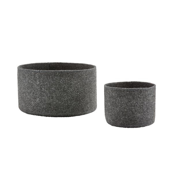 Sada 2 plstených košíkov Zone Dark Grey