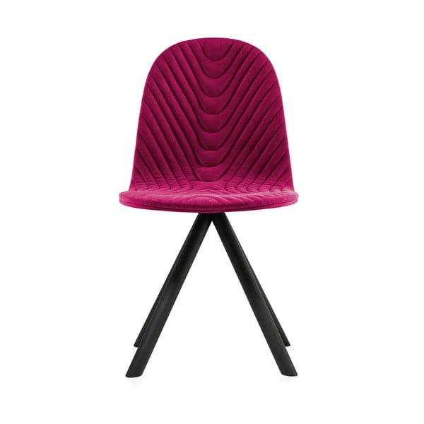 Ružová stolička s čiernymi nohami IKER Mannequin Wave