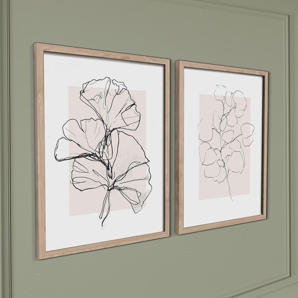Tlačené obrazy v súprave 2 ks s rámom 30x40 cm Floral Set – Styler-image-3