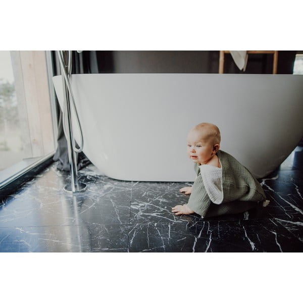 Kaki mušelínové detské pončo veľkosť M – Malomi Kids-image-4