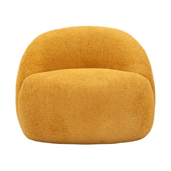 Kreslo z textílie buklé v horčicovej farbe Ginerva – Mauro Ferretti-image-2