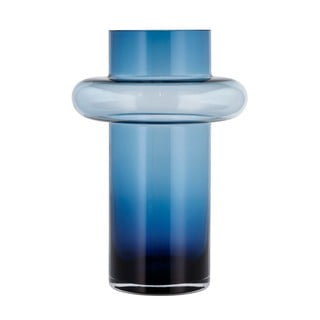Tmavomodrá sklenená váza Lyngby Glas Tube, výška 30 cm