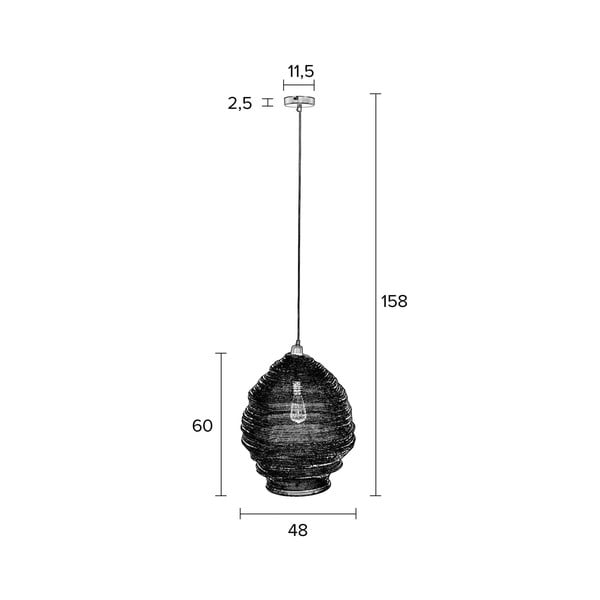 Závesné svietidlo v zlatej farbe White Label Lena, ø 48 cm-image-3