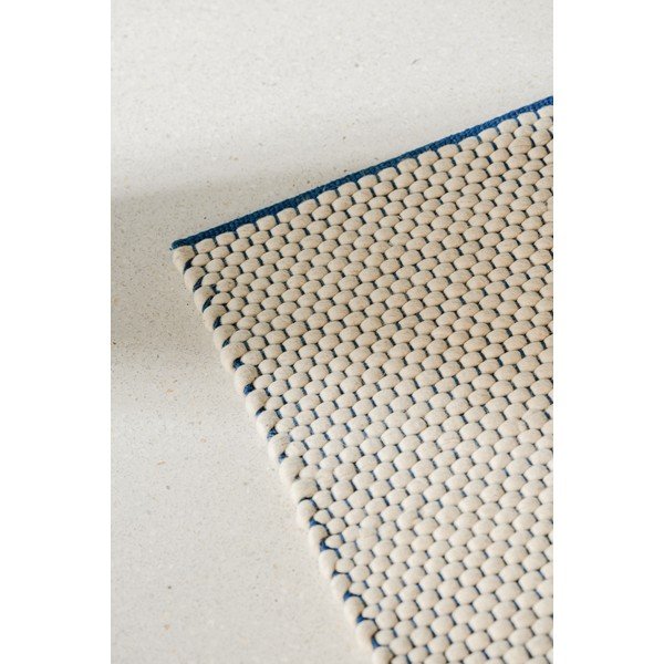 Modrý/béžový ručne tkaný vlnený koberec 140x200 cm Lenu – noo.ma-image-2