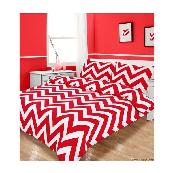 Obliečky Zigzag Red, 135x200 cm