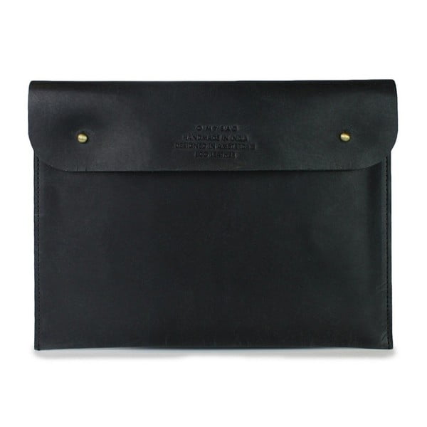Čierne kožené puzdro na iPad O My Bag Sleeve