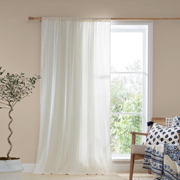 Biela bavlnená záclona 140x137 cm Zofia Broderie Anglaise – Pineapple Elephant-image-1